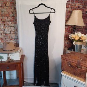 Stenay Black Sequins Gown - Floor Length, Size 8 - One of a Kind Beauty!